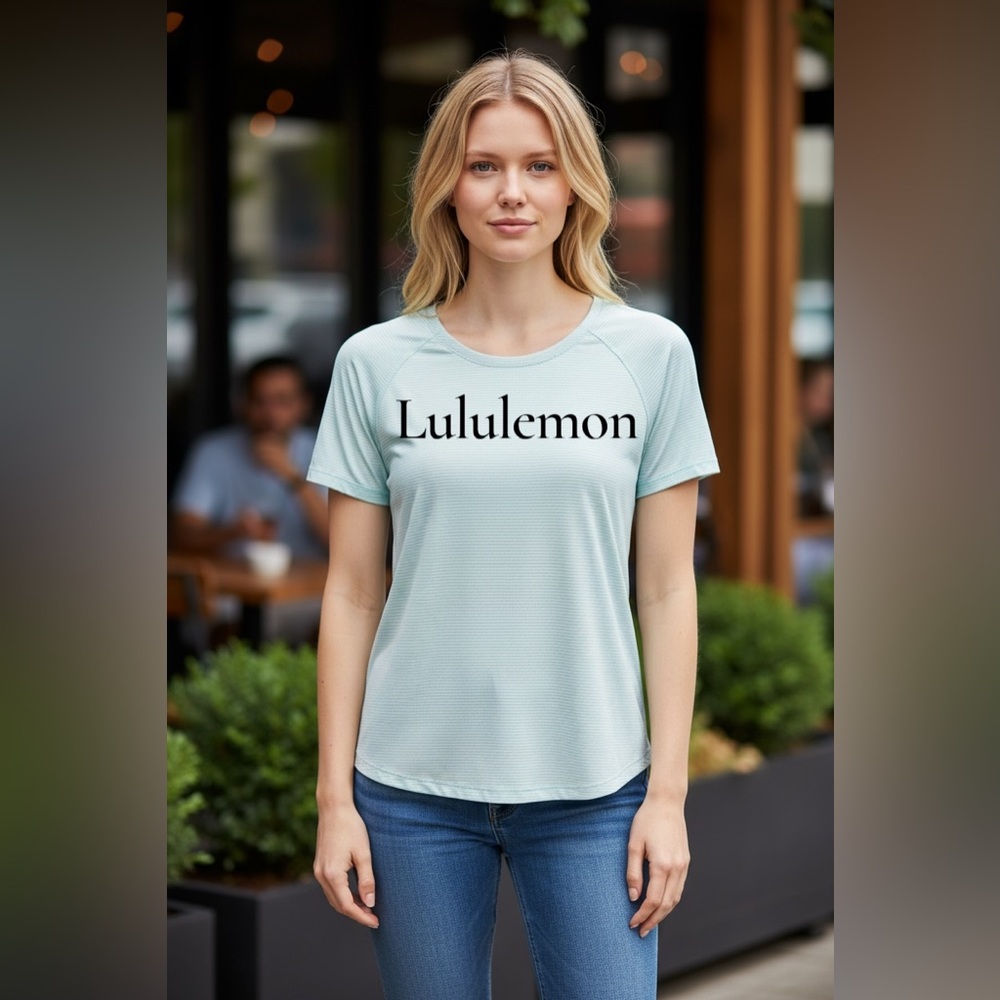 lululemon athletica Women's Soft Blue Short Sleeve Tee